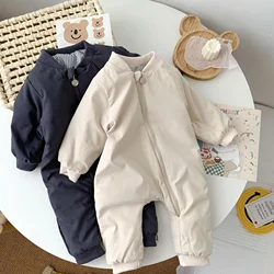 Korean Baby Jumpsuit Autumn and Winter Newborn Clothes Outdoor Newborn Baby Cotton Rompers Lightweight Cotton Jacket