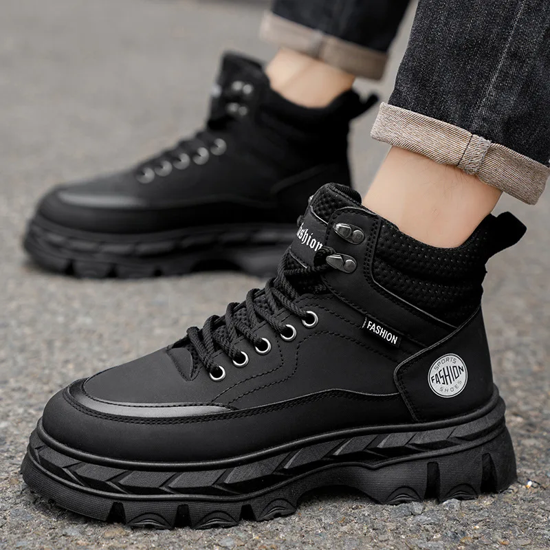 

Men's sports autumn new outdoor workwear shoes, men's trendy and versatile thick-soled casual ankle boots, trendy shoes