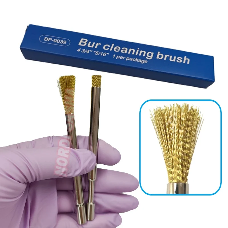 

1Pcs Stainless Steel Dental Telescopic Handle Bur Brush Needle Cleaning Brush Polishing Brushes Gold Wire Bristles