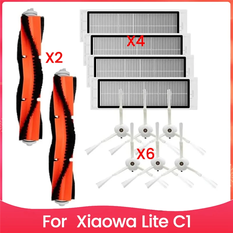 ABVI-ملحقات لـ Xiaowa Lite C1 جهاز آلي لتنظيف الأتربة فرشاة جانبية رئيسية قطع غيار فلتر Hepa