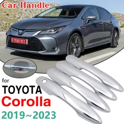 4x Chrome Handles Cover Trim for Toyota Corolla Auris E210 2019 2020 2021 2022 2023 Car Accessories Stickers Auto Styling Handle