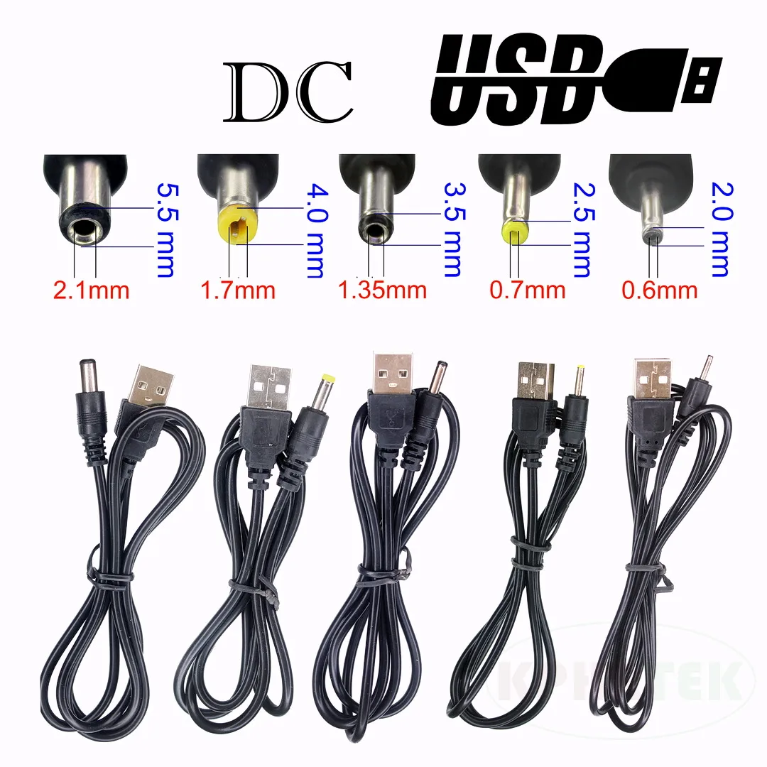 

1000 шт., оптовая продажа, кабель USB-DC, USBA TO DC 2.0 2,5 3,5 4,0 5,5 мм, варианты