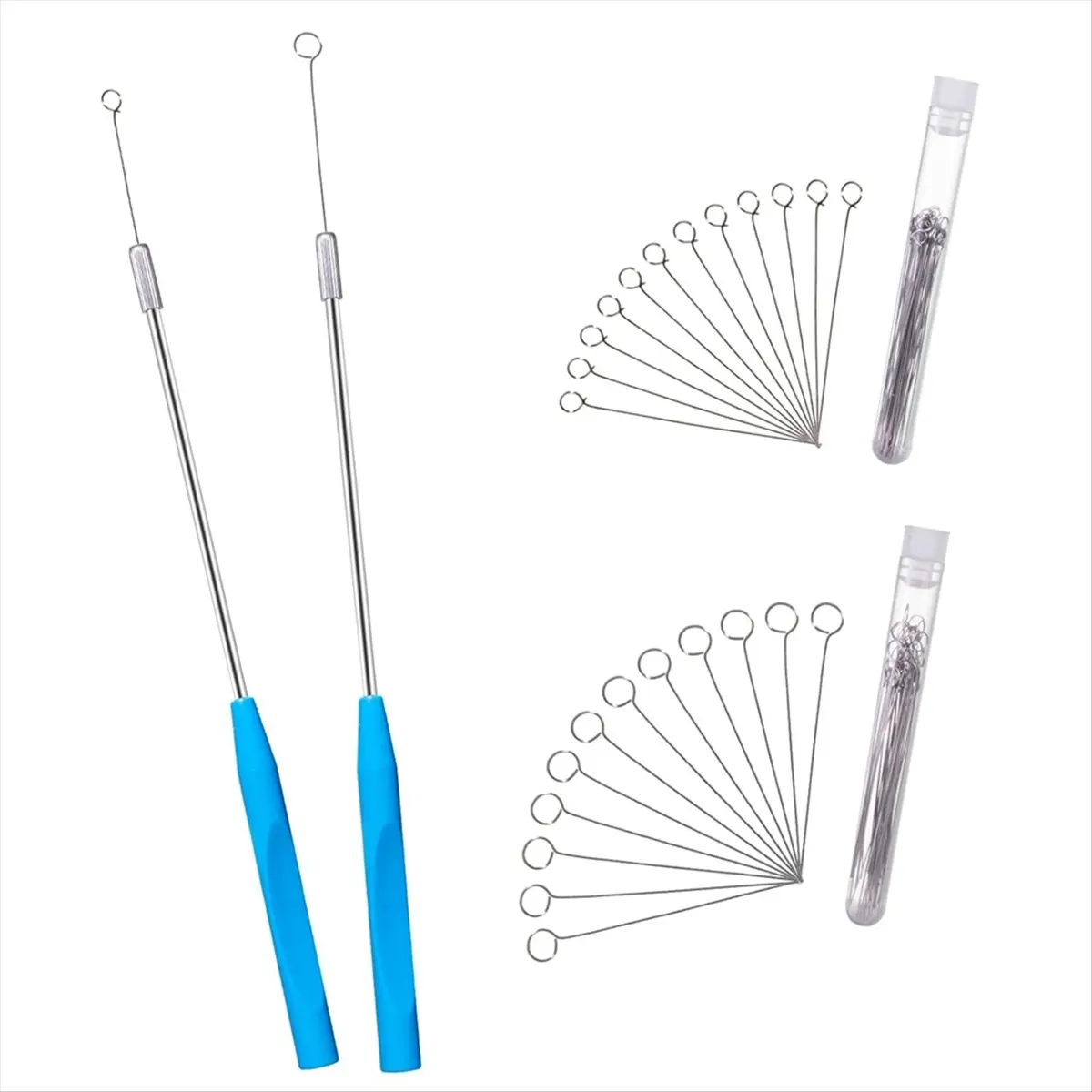 ABNH Metal Inoculation Loop, Mycology Sampling Rod with 2pcs Handle and 90pcs Reusable Inoculating Ring