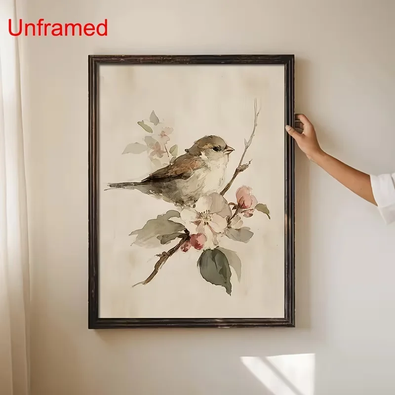 Elegant Great Blue Heron Canvas Painting with No Frame - Detailed Illustrations for Home And Living Room Decor Wall Art, Per