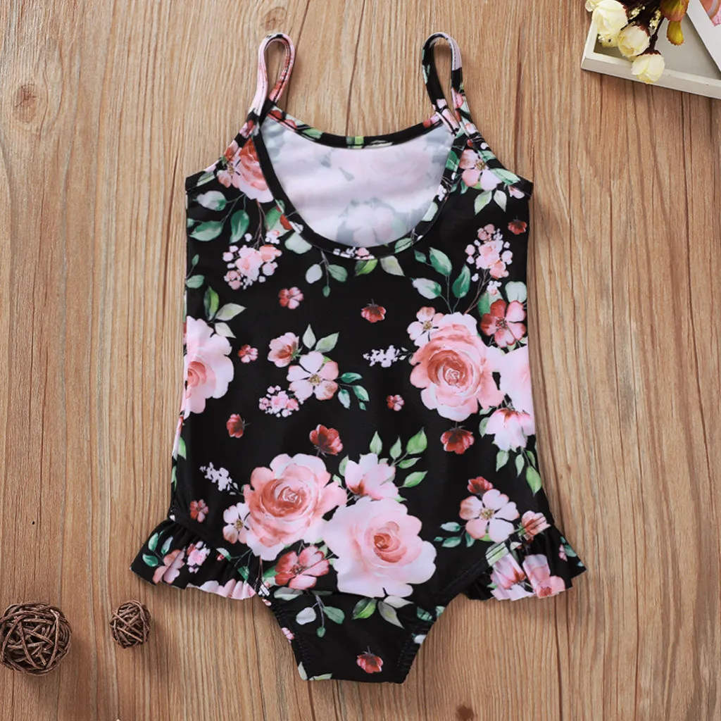 Kids One-Piece Floral Swimwear Toddler Kids Baby Girls Floral Bikini Swimwear Swimsuit Bathing Suit Beachwear Bathing Set 여아 수영복