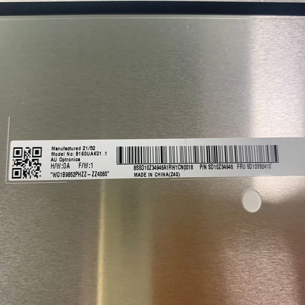 Imagem -05 - Fru 5d10v82411 5d10v82410 B160uak01.1 Nv160wum-k00 V8.0 16.0 1920x1200 Celular Toque para Lenovo T16 P16s Tela Lcd do Portátil