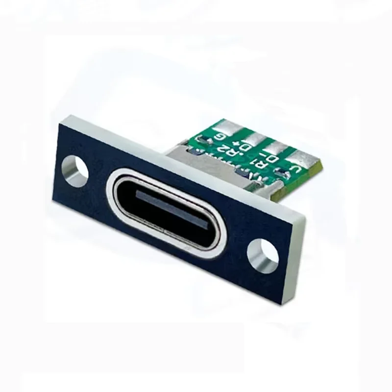2/5/10pcs 6Pin USB C Female Connector Panel Mount Jack TYPE-C Charging Port of Solder Wire Type Socket With CC1/2 Fixing Plated image 5