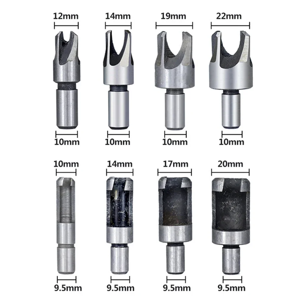 

8pcs Carbon Steel Carpentry Drill Hole Cutter Core Plug Set