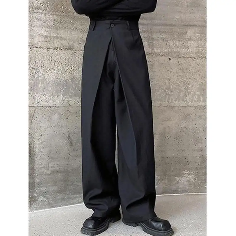 

Faion N Zipper Pleated Loose Palazzo Trousers Men's Loose Fit Thiened Spring Summer Faion Seven Sve Button Closure