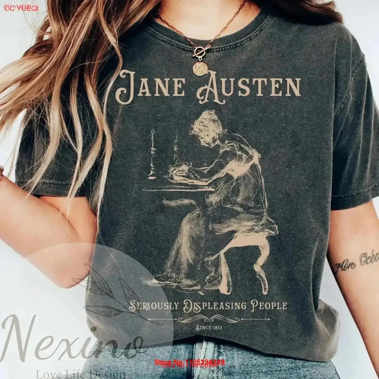 Jane Austen Vintage T Shirt Pemberley SweaT s Pride and Prejudice Book Lover Bookish FeminisT Washed graphic Versatile vintage