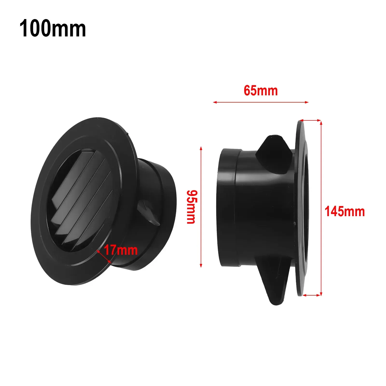 1pcs Black ABS Round Ventilation Hose Diffuser Grille Cover Wall Ceiling Mounting  Heating, Cooling & Air