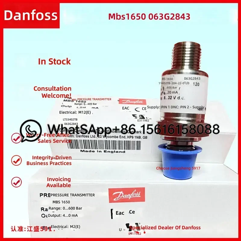 Danfoss MBS1650 Pressure Transmitter 063G2843 063G2844 063G2846 063G2847 063G2842 063G2845 063G2800  063G2805  063G2806 063G2815