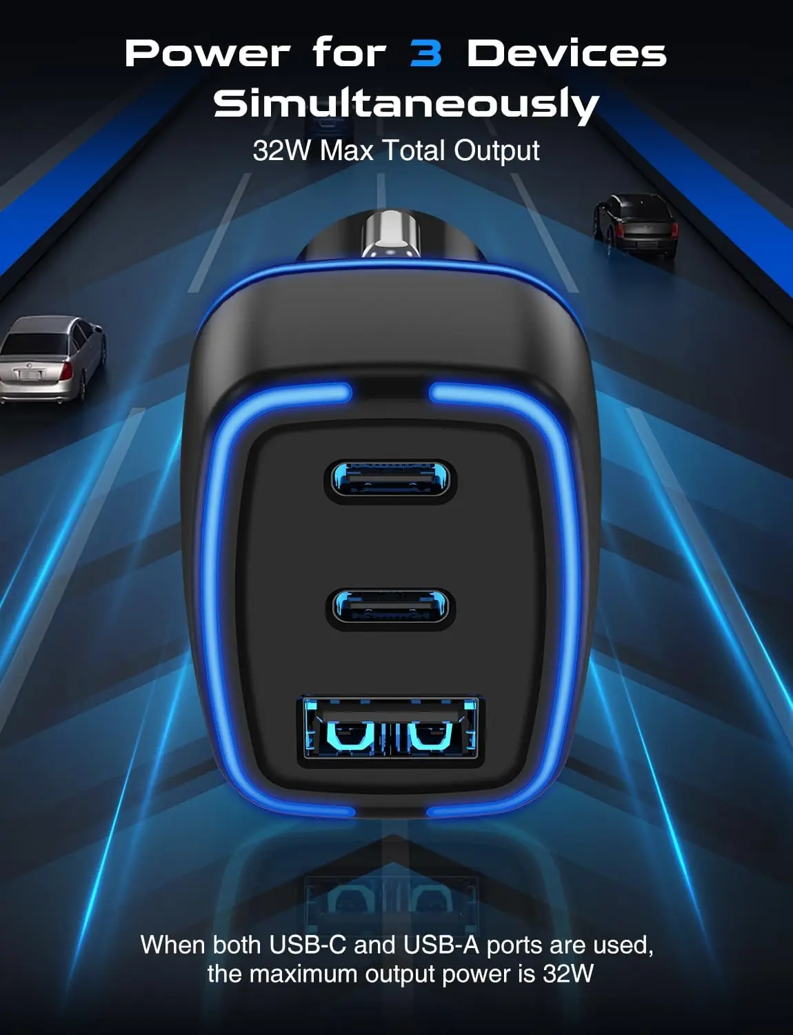 USB C Car Charger, 3 Port PD Super Mini Cigarette Lighter Adapter, 2Pack USB-C  A Fast Car Charging for iPhone 16/15 Pro Max, Galaxy S25/S24, iPad, Pixel, Android Phones,Travel Essentials for Men view 2