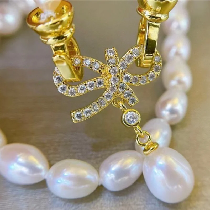 

1 Piece Copper Gold-plated Zirconia with Tail Pin Bow Jewelry Link Buckle DIY Bracelet Necklace Pearl Chain Accessorie Wholesale