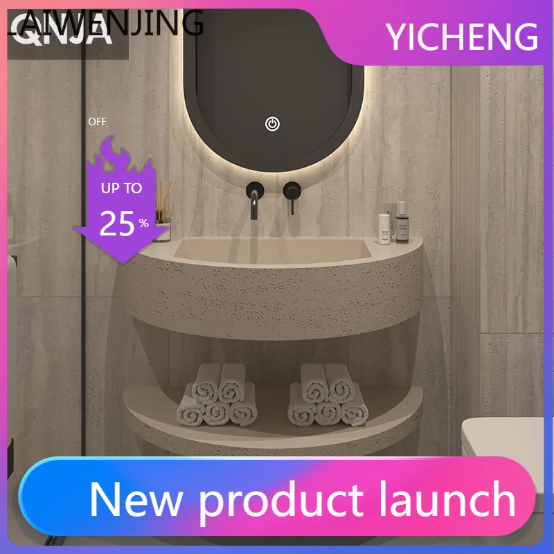 

A2-5 Wi-Si Style Stone Bathroom Cinet Integrated Wall-Mounted Washbasin Vanity