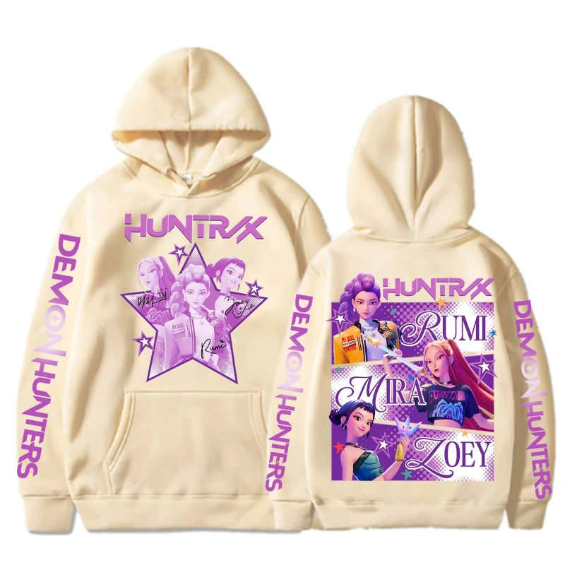 Harajuku Kpop شيطان الصيادين الجرافيك هوديي ميرا رومي زوي هنتركس طباعة قناع السترة رجل امرأة المشجعين هدية البلوز غير رسمي