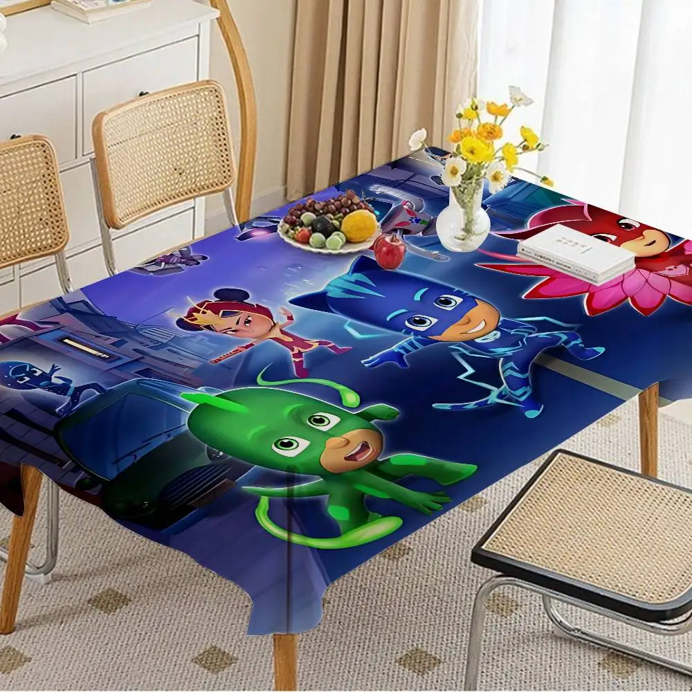 Cartoon PJ M-Masks Waterproof And Oil-proof Tablecloth Bedside Table Dustproof Decorative Cloth Living Coffee Tablecloth