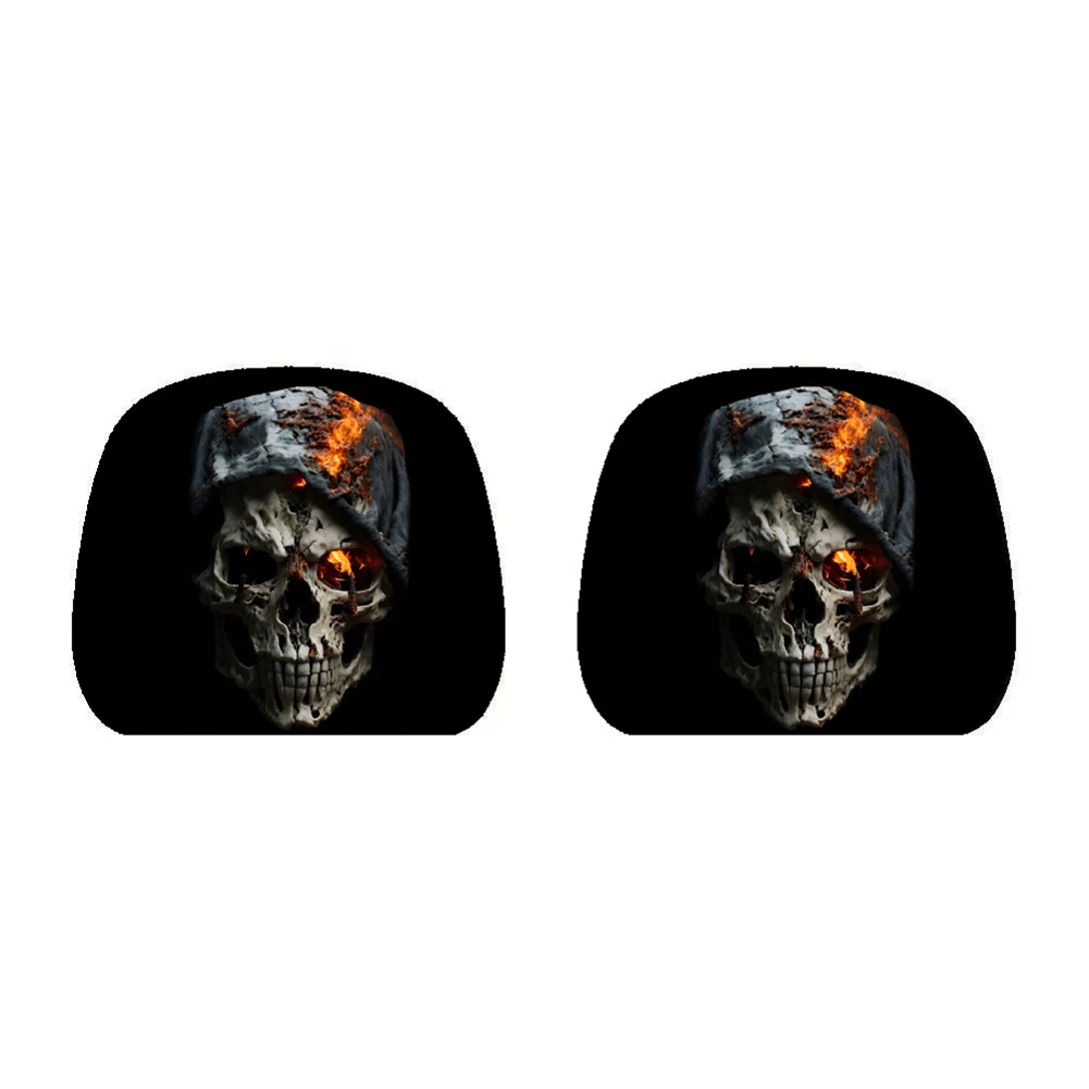 

2PCS Seat Head Rest Protectors For Car Funny Cartoon Cute Car Headrest Covers Halloween Christmas Car Interior Accessories