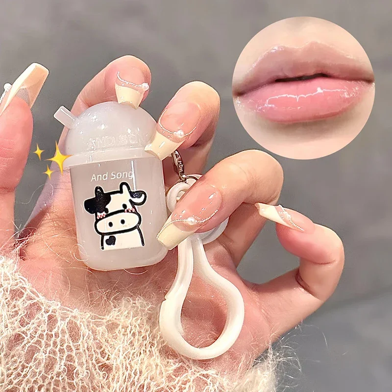 Jelly Lip Balm Clear Moisturizing Cute Keychain Lip Tint Transparent Hydrating Balm Anti-drying Natural Plant Lips Care Cosmetic