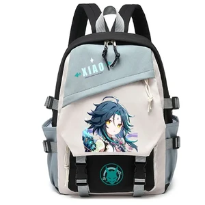 Genep -Impact Anime Cosplay -School -Tasche, Students -Rucksack, Beelzebul Ayaka Xiao Bookbag, Reise -Rucksack, Geschenke für Jungen und Mädchen 6 Hauptverkäufe Xiao Rucksack - №5