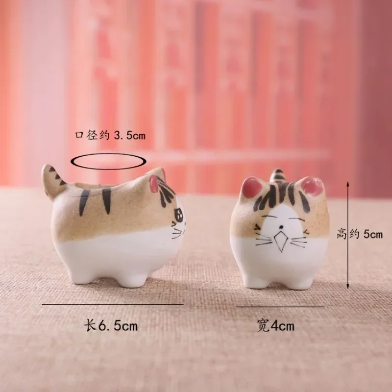 Ceramic Flower Pot Cute Cat Succulent Plant Pots Vase Simulation Cartoon Animal Pots Planters for Indoor Plants Home Decoration