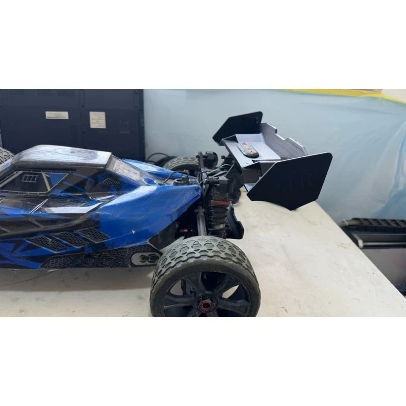 Rear Wing for Team Corally ASUGA XLR 1/7 RC Buggy, TPU Solid Print Flexible Wing, Crash-Proof No-Crack, Stock Hole Mount