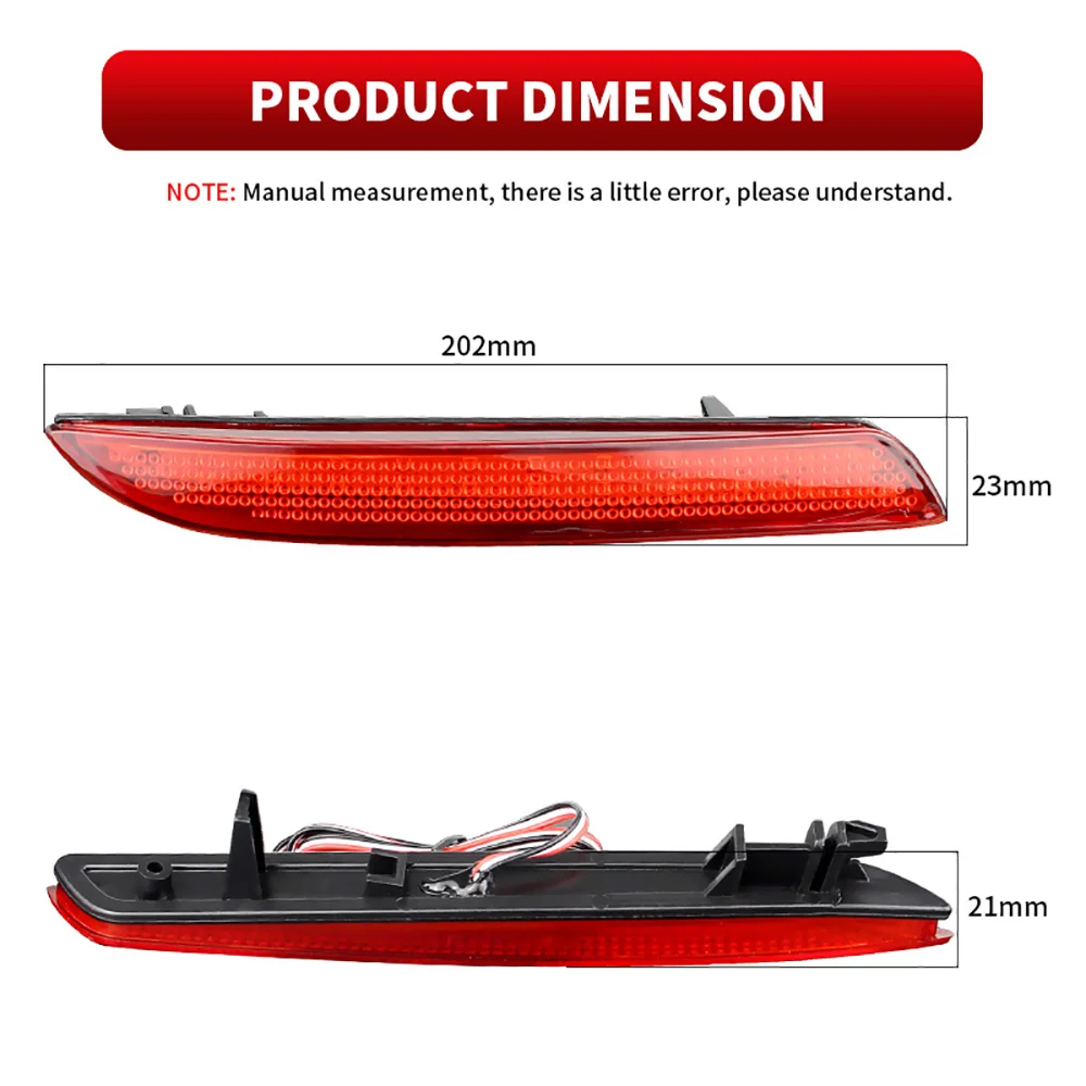 2PCS LED Rear Bumper Reflector Light For Honda JAZZ Fit 2010 2011 2012 2013 CRZ CRV Acura TSX Tail Stop Fog Brake Lamp