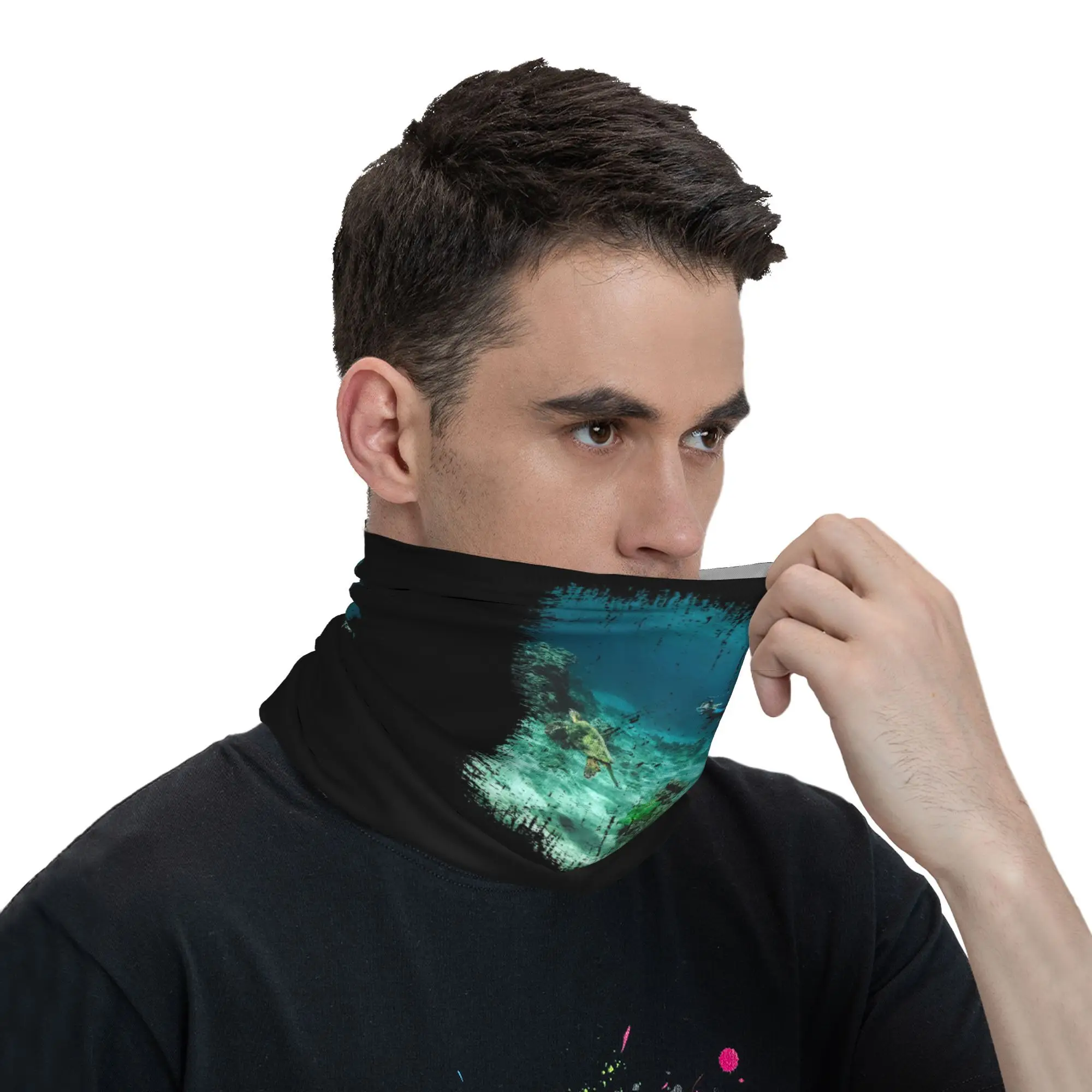 

Scuba Dive Diving Under Water Diver Bandana Neck Cover Printed Mask Scarf Warm Cycling Scarf Outdoor Sports For Men Women Adult