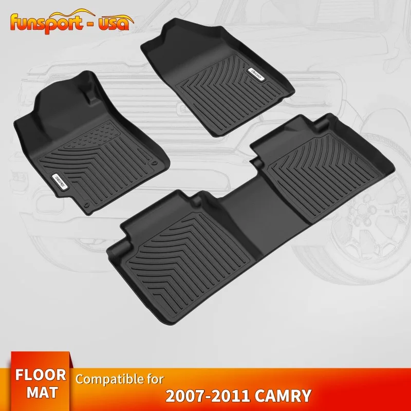 

Floor Mat Liner for 2007-2011 Toyota Camry 3D Molded TPE Rubber All Weather United States