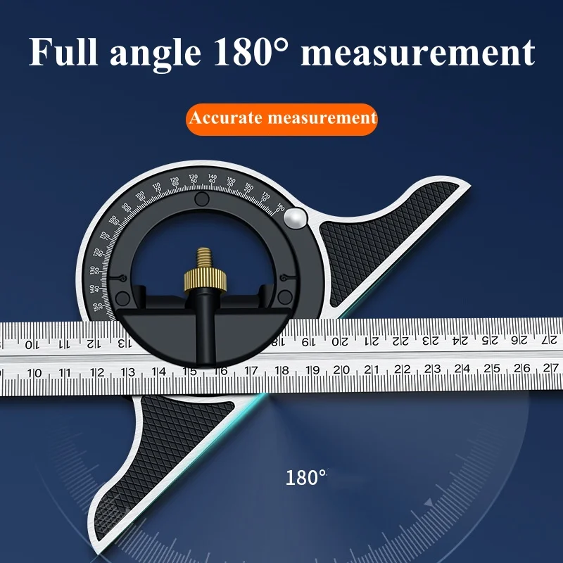 Stainless Steel T Square Angle Ruler Multifunctional Adjustable Sliding Combination Square Ruler Protractor Level Measure Tool