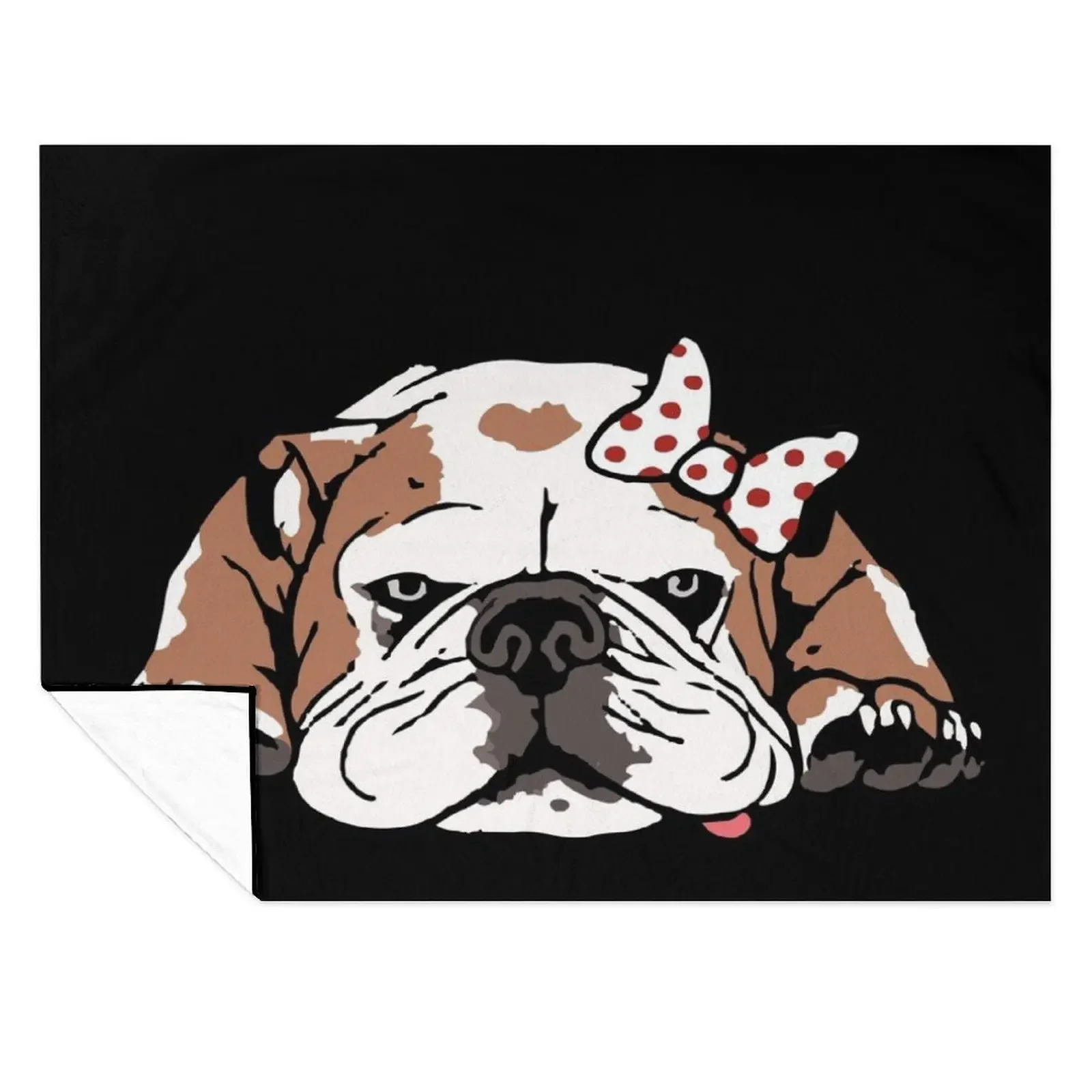 

Cute English Bulldog Lady Throw Blanket Summer Bed Picnic Comforter Blankets