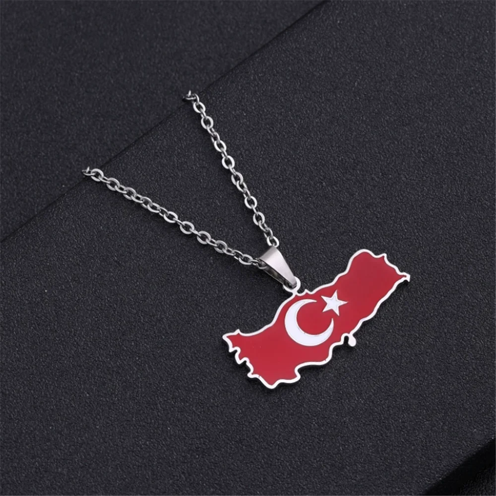 10 x Sliver Car Metal Greece Turkey Portugal Algeria Puerto Rico Mexico Iran Map Pendant Vintage Alloy Necklace Hanging Keyring view 3