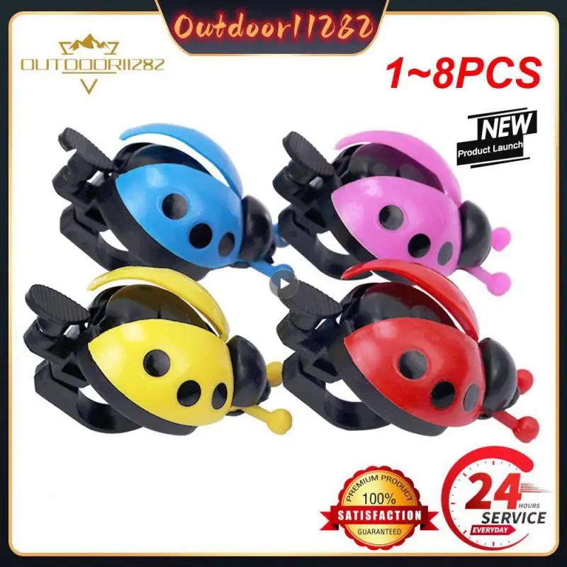 Joaninha Plastic Bike Handlebar Alarm Ring para crianças, Beetle Bell, chifre de aviso de segurança, adorável ciclismo, novo, 1-8pcs