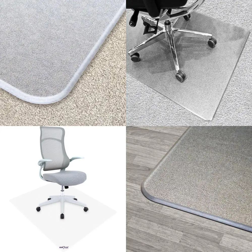 سجادة كرسي متينة من البولي كربونات للسجاد والخشب الصلب عالي الكومة، شفافة 35 × 47، سميكة 1/5