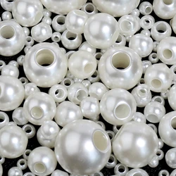 5-300Pcs/Lot 6-30mm ABS Imitation Pearl Beads With Big Hole Spacer Loose Beads For DIY Crafts Ornament Making Clothing Accesso