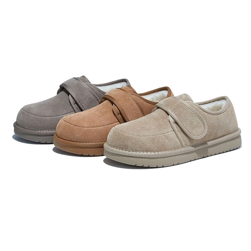 AIYUQI 2025 جديد المرأة أحذية الثلوج شقة سوليد الشتاء الدفء النساء أحذية قطنية كبيرة الحجم الفيلكرو أحذية نسائية #2