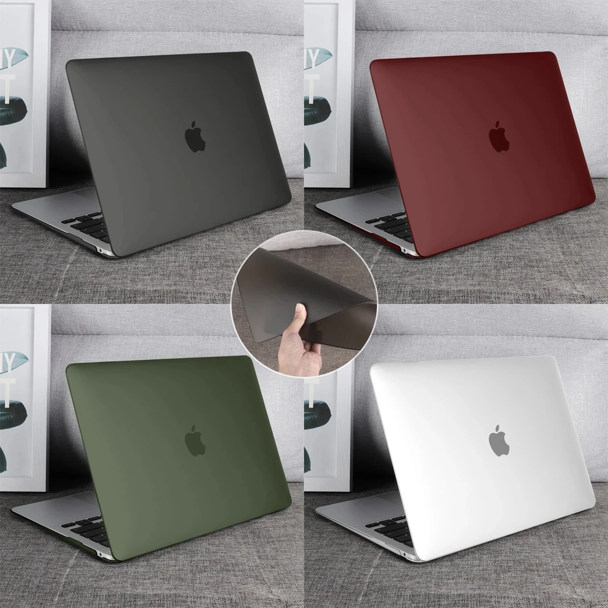 Ultra-thin TPU Soft Case for MacBook Pro Air M2 M1 A2179 A1932 Touch ID Pro13/14 2023 A2779 A2442 A2289 A2159 A1706 Cover Shell