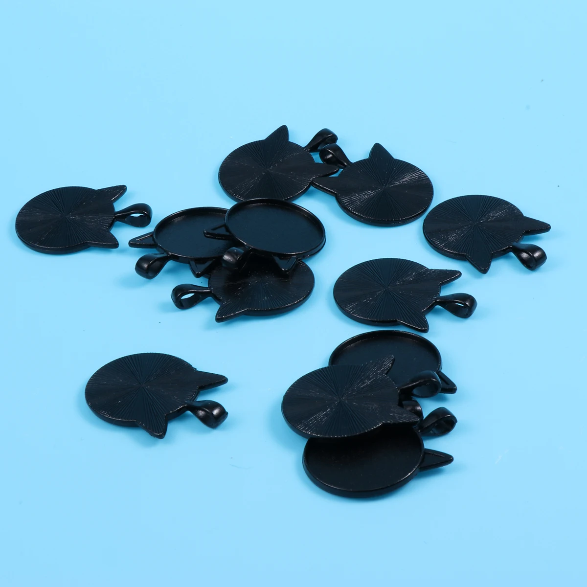 

10 Pcs 25mm Cat Ears Bezel Pendant Plating Wooden Tray Round Trays Cameo Pendants Jewelry Making Gifts DIY Craft Resin Photo