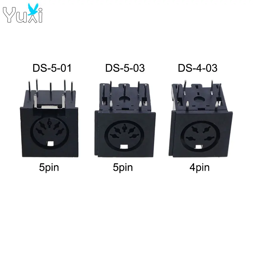 YuXi 1-5pcs 4pin 5pin MIDI Terminal Socket PCB Panel Mount Female Connector DIN5 DS-5-01 DS-5-03 DS-4-03 Power Jack