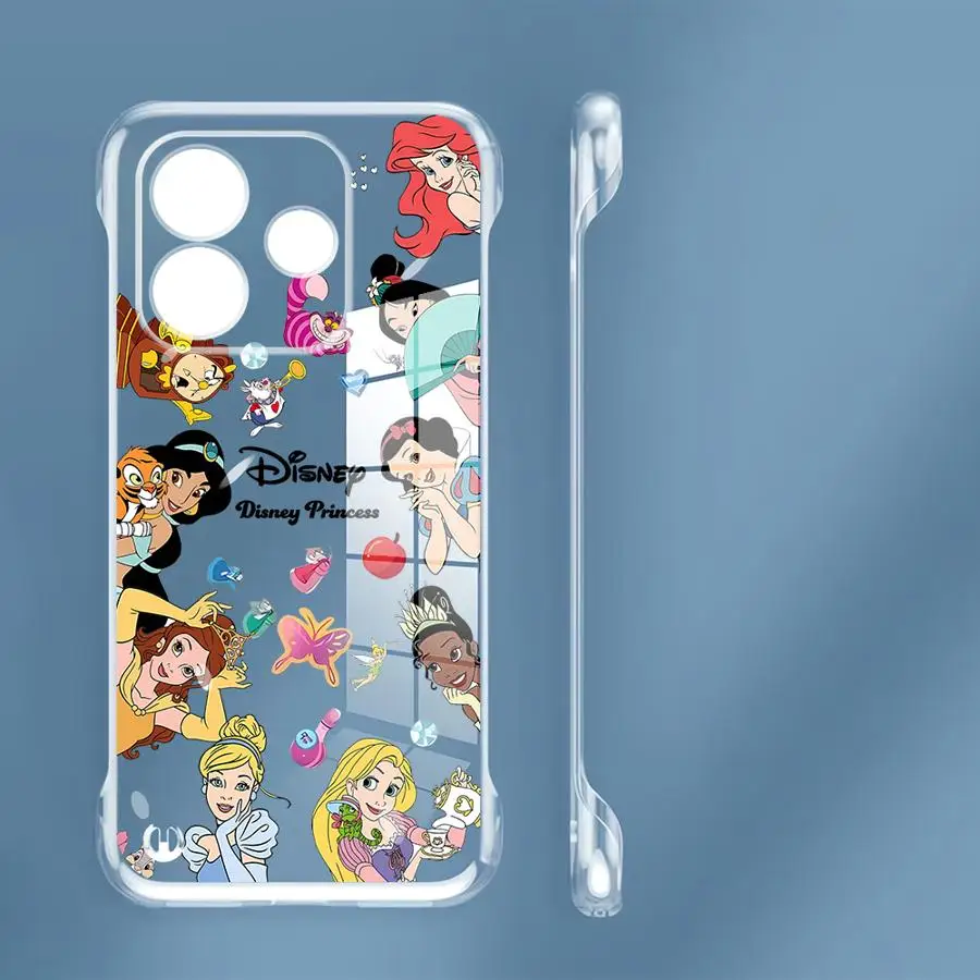 Disney Princess Phone Case for Xiaomi Redmi Note 10Pro 12 13 Pro 14 14Pro 14 Plus 4G 5G Transparent Cover