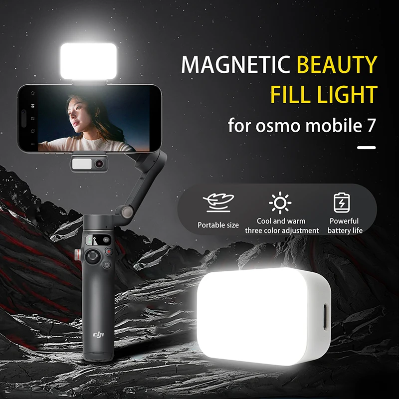 Для DJI OM 4/5/6/7/7P Osmo Mobile 3/Zhiyun SMOOTH 4/5 Feiyu Vimble 3, ручной стабилизатор подвеса, магнитный светодиодный комплект заполняющего освещения