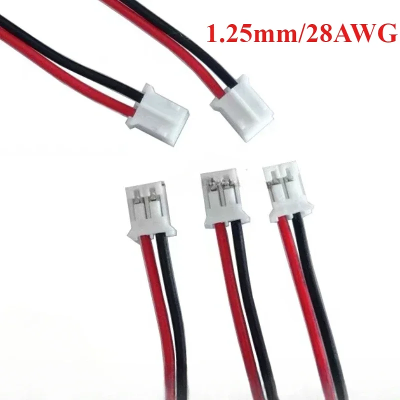 10pcs JST1.25Connector Wire and cable DIY wire  28AWG SH  1.25mm pitch 2pin