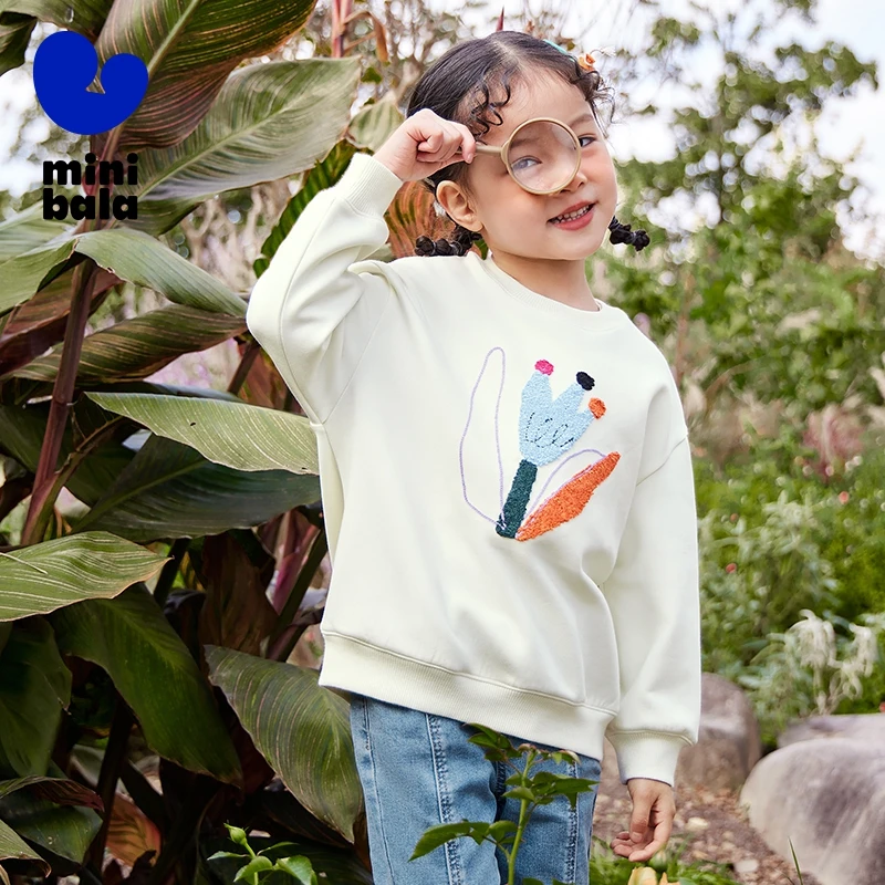 

Mini Bala Sweater Girls Long Sleeve Sweater Spring 2024 Artistic Mother-Daughter Parent-Child Outfit Top