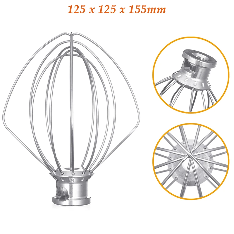 Stainless Steel Wire Whip Kitchen Electric Mixer Accessory For 4.5QT KitchenAid K45WW Stand Mixer With Whisk Attachment image 5