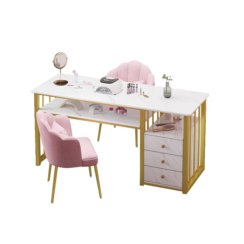 LH Nail Art Table and Chair Set Light Luxury Simple Modern Extended Nail Art Table