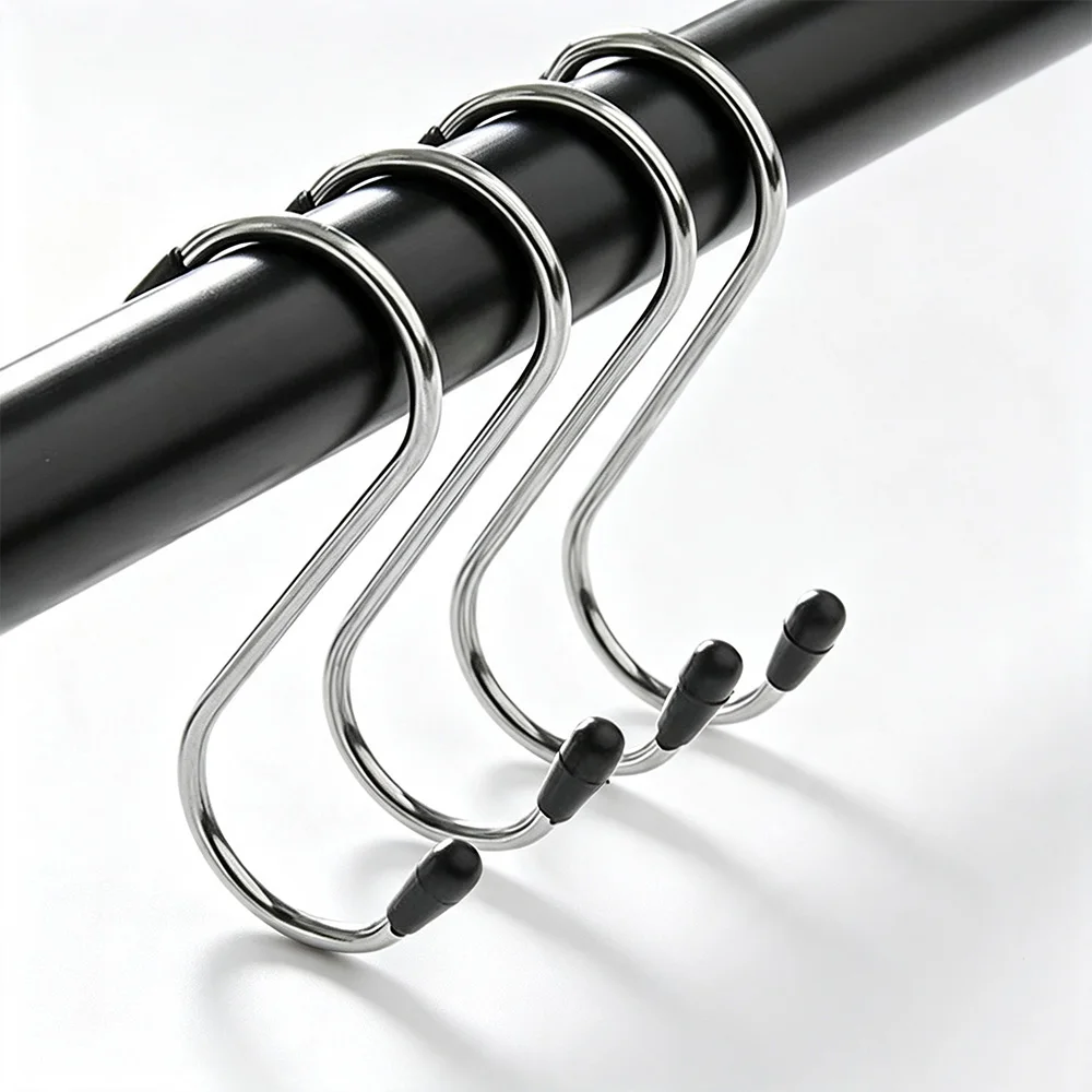 S Shaped Hooks Multifunctional Stainless Steel Hanging Hook Hanger For Kitchen Bar Bathroom Bedroom Storage Tool