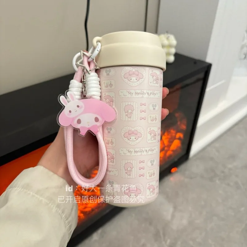 

My Melody Kawaii Sanrio Students Cartoon Cute Thermos Flask Children Straw Milk Cup Coffee Water Cup Christmas Gifts for Girls