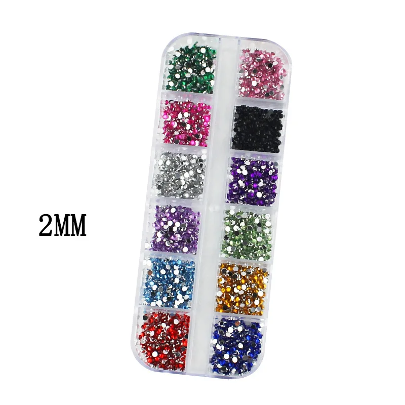 3000 Stück Nagelkunst-Strass, flache Rückseite, 1,5 mm/2,0 mm, schillernde Kristall-Strass-Maniküre-Tipps, 3D-DIY-Schmuckdekoration – Detail 5