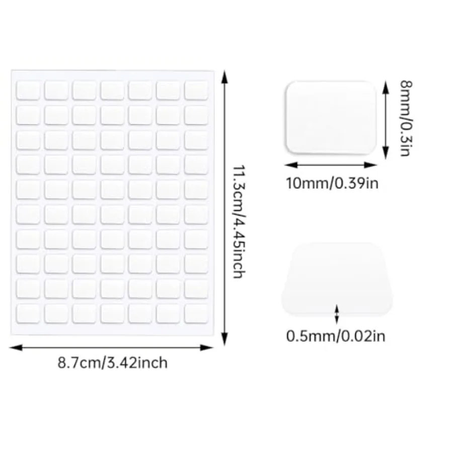560 Pcs Double Sided Sticky Dots, 8 x 10 mm Square Clear Putty Tape Clear Removable Dots Tape, Waterproof Balloons No Trace Adh