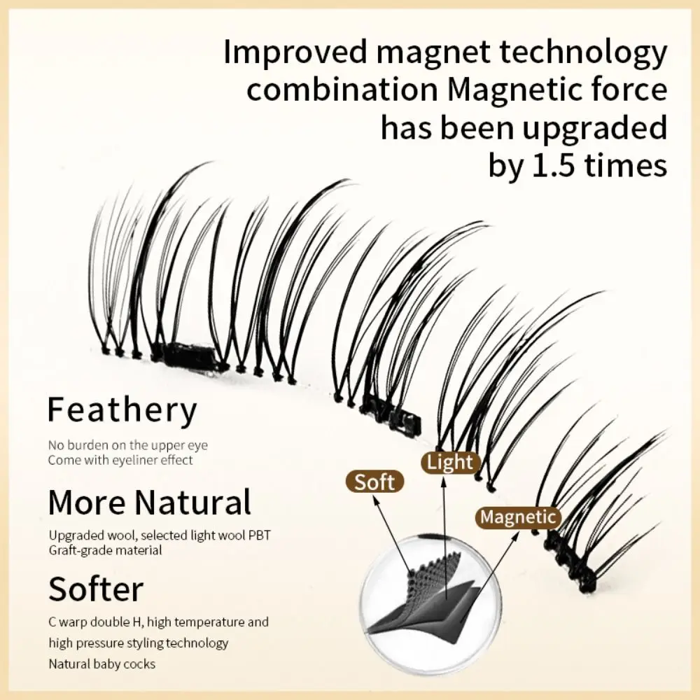 With Applicator Magnetic Lashes Set No Glue Needed Integrated Storage Box False Eyelashes Kit Simulation Comfortable